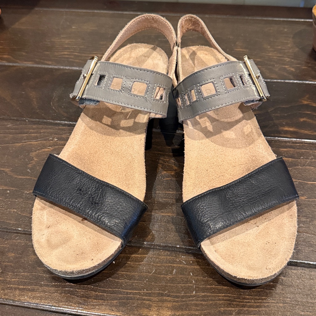 Naot Dynasty Wedge Sandals Black & Grey Sandals Size 40 (8.5/9)
